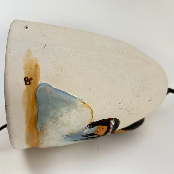 De Grazia Clay Pottery Wind Chime / Bell Indian Woman And Child & Papoose 3D - Picture 9 of 13